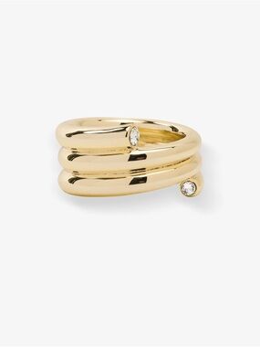 Melinda Maria Gold Wrap Ring with Simulated Diamonds
